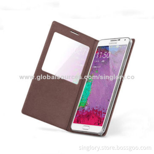 New Arrival High-quality Leather Mobile Phone Cases for Samsung Galaxy S5/V with S-view and Card